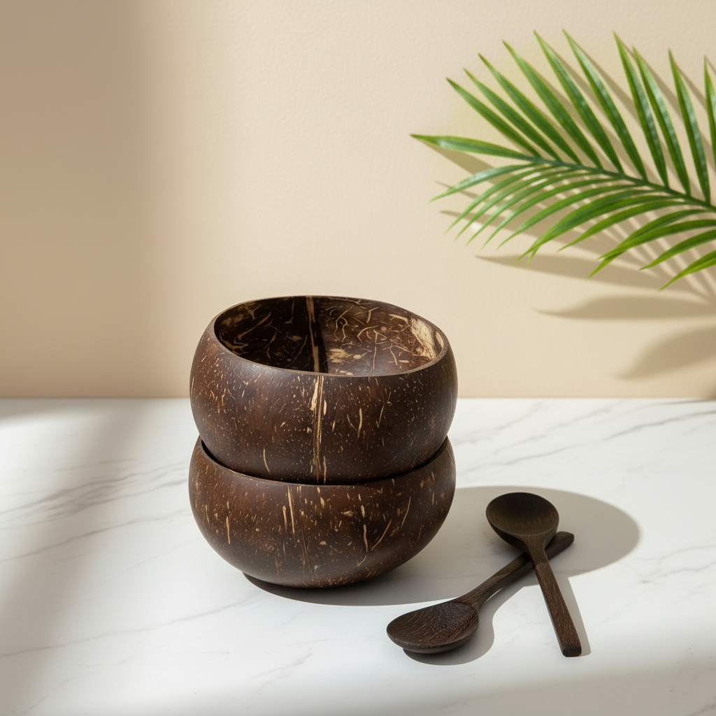 Polished Coconut Bowl Set of 2